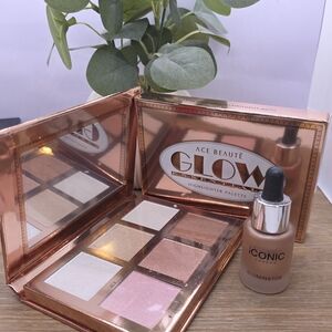 BRAND NEW Ace Beaute Glow Highlighter Palette & Iconic London Illuminator GOLDEN